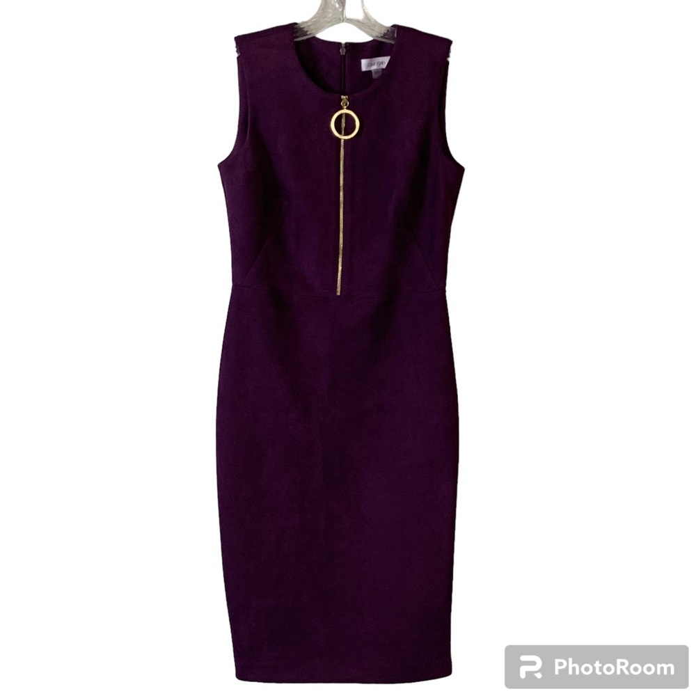 Calvin Klein Sleeveless Round Neck Textured Bodycon Midi Dress size 4 CAREER